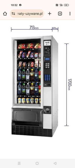 Automat vendingowy Necta Snakky Max + Nayax Gotowy biznes Stan idealny