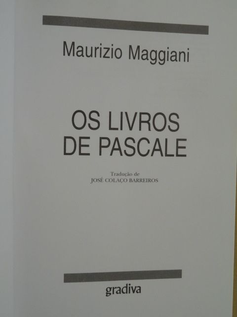 Os Livros de Pascale de Maurizio Maggiani - 1ª Edição