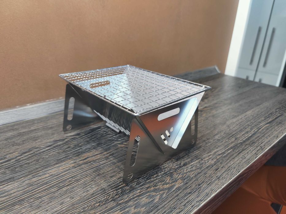 Mini Grill - turystyczny, kempingowy - z nierdzewnej stali