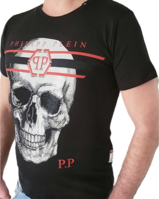 Koszulka męska Philipp Plein Zdobienia czarna