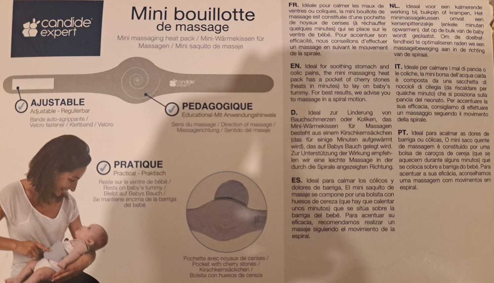 Anti cólicas para bebé - Saco quente de massagem