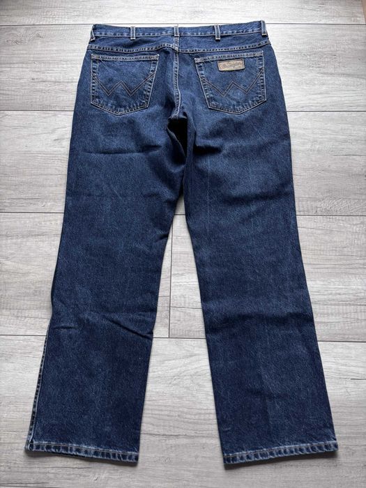 Wrangler Texas W38 L30 Jeansy Washed Navy Męskie Proste Straight Granatowe Washed Y2K