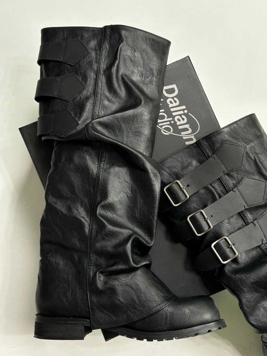 Черевики indie sleeze казаки hedi boy archive boots black архив чорні