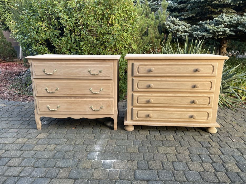 Komoda z szufladami dębowa stylowa oczyszczona ze starych powlok