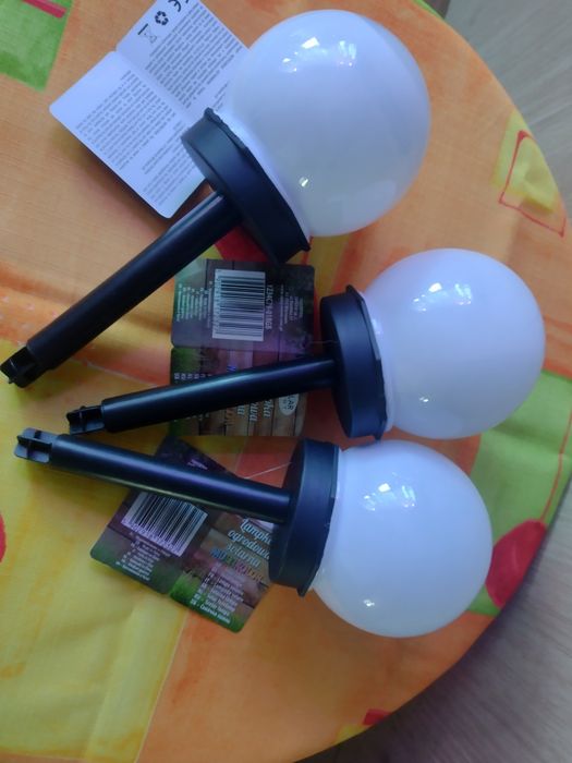 3 lampki solarne kolorowe światełka