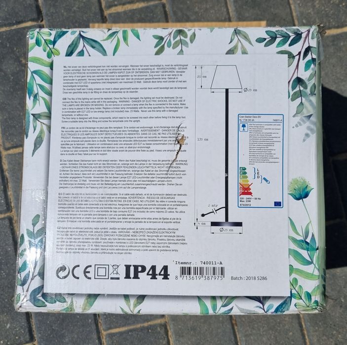 Lampa podłogowa na taras 135cm nowa