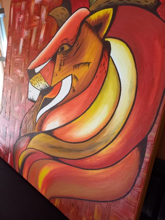 Tela de pintura Leão