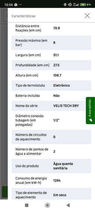 Termo acumulador Ariston WiFi 80L