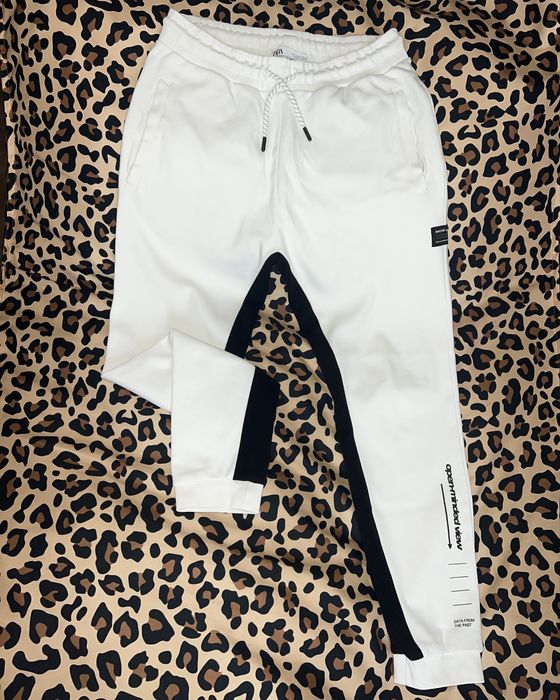Zara спортивні штани-джогери (Білі, Slim, 32, M/L)