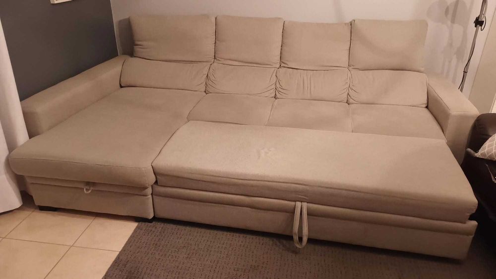Sofá cama com chaise long