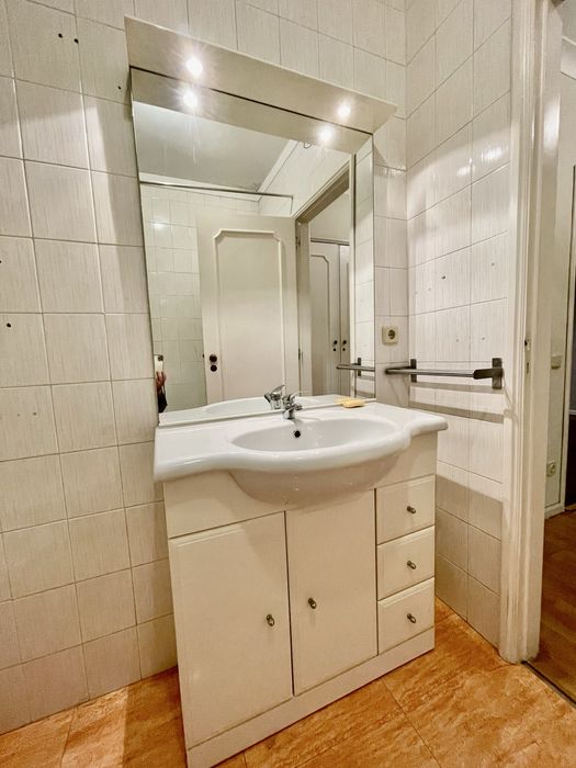 Móvel Casa de Banho+Espelho+Sanita C/Autoclismo Exterior+Bidê