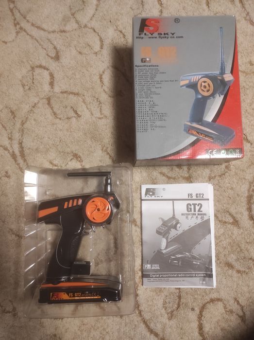 НОВЫЙ 2-канальный пульт радиоуправления FlySky GT2 2.4GHz с приёмником