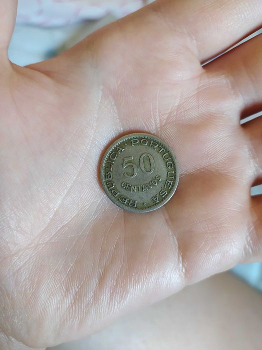 Moeda de 50 centavos alpaca 1949 Cabo Verde