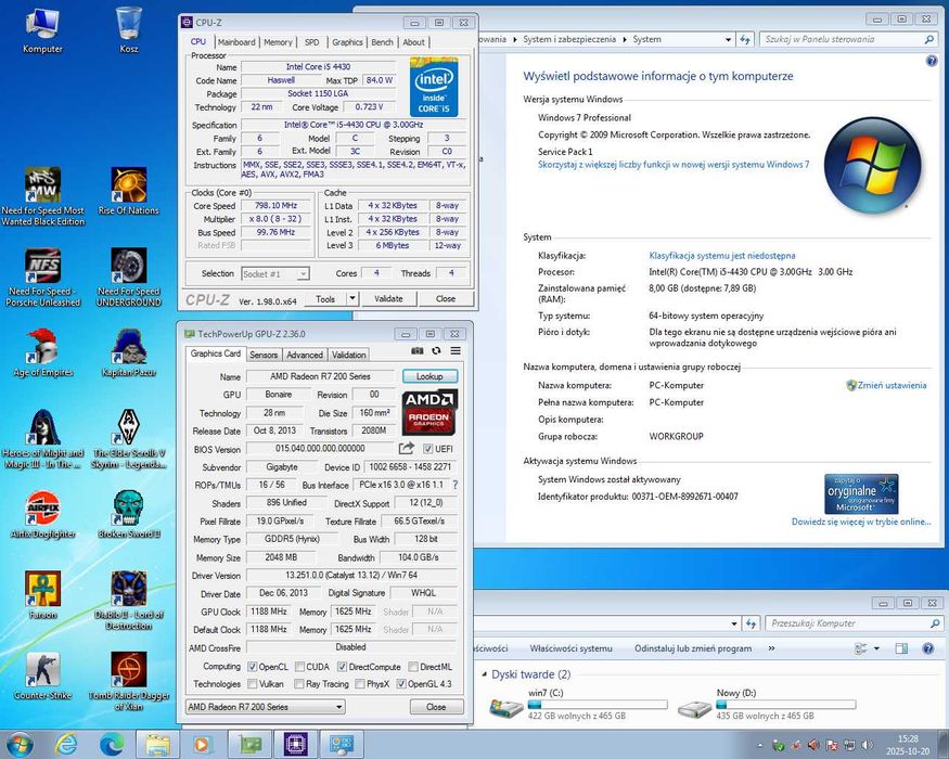 Komputer PC FEEL 2 i5-4430, R7 260X, 8GB RAM, 500GB HDD