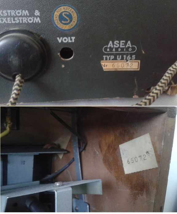 Radio lampowe ASEA U165(Szwecja)