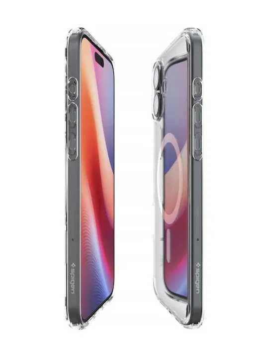 Etui Spigen do iPhone 16, do MagSafe plecki case z osłoną przycisku + szkło