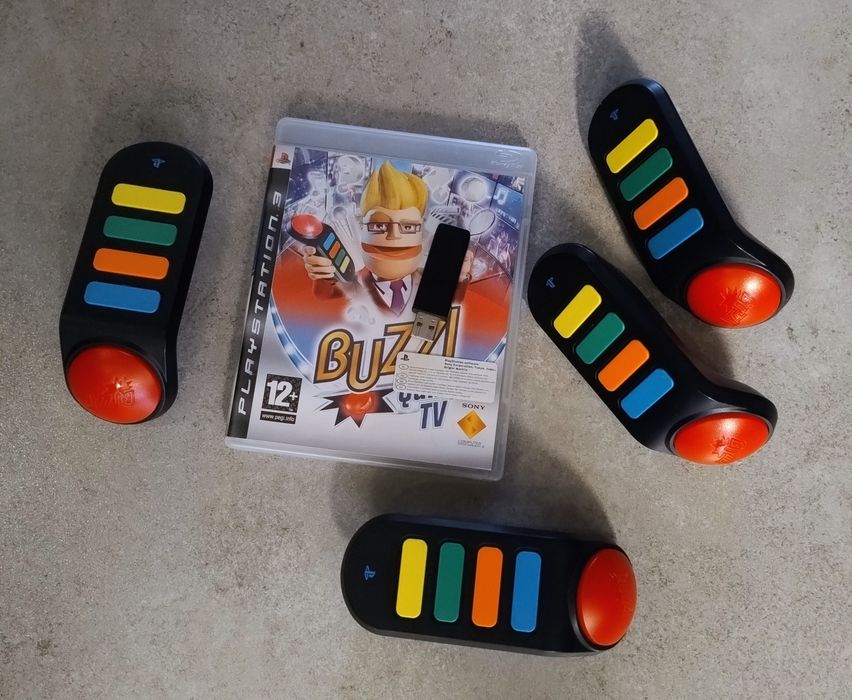 Buzz quiz PS3 buzzery bezprzewodowe nadajnik komplet