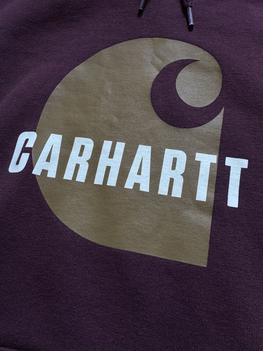 Кофта Carhartt Logo Loose Fit Burgundy Red Hoodie