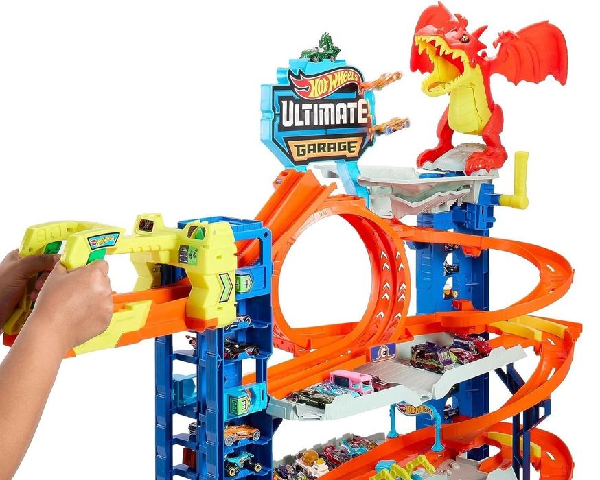 AUTKA Hot Wheels Ultimate garaż 4 piętra ze smokiem