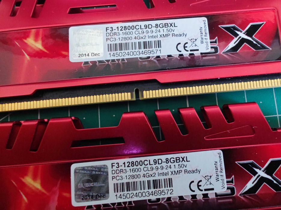 Memória Ram - F3-12800CL9D-8GBXL DDR3-1600 CL9-9-9-24 1.50v PC3-12800 4Gx2 Intel XMP Ready
