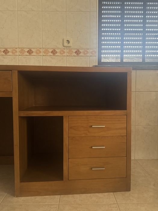 Secretária madeira de pinho mel maciço