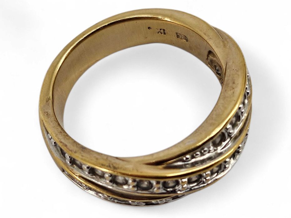 ZŁOTY PIERŚCIONEK bogato wysadzany cyrkoniami  6,72G 585