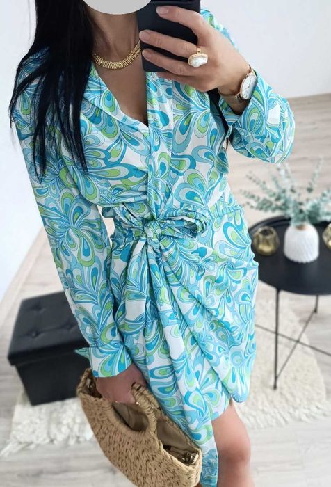 Kopertowa sukienka z kokardą Gina Tricot 36 S