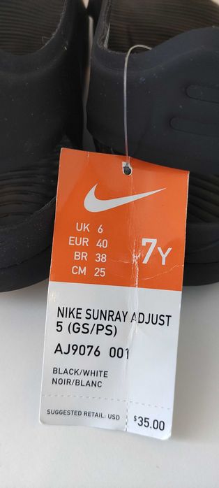 Нові босоніжки Nike Sunray Adjust 5 Us 7Y на 39-40 устілка 25 см. оригінал сандалі аквашузи