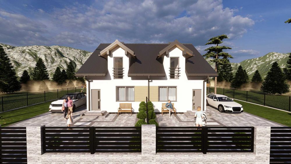 DOM Bliźniak 158m2 dom szkieletowy