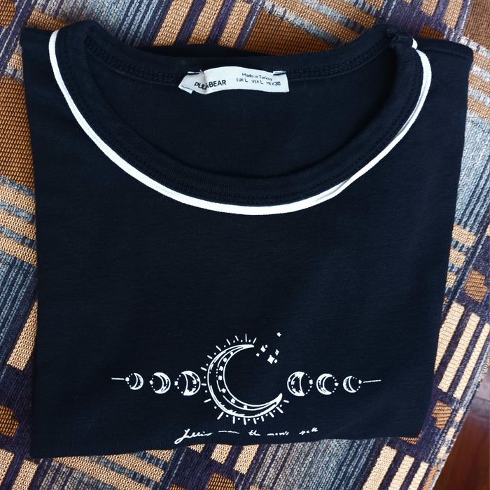 T-shirt preta - Pull&Bear