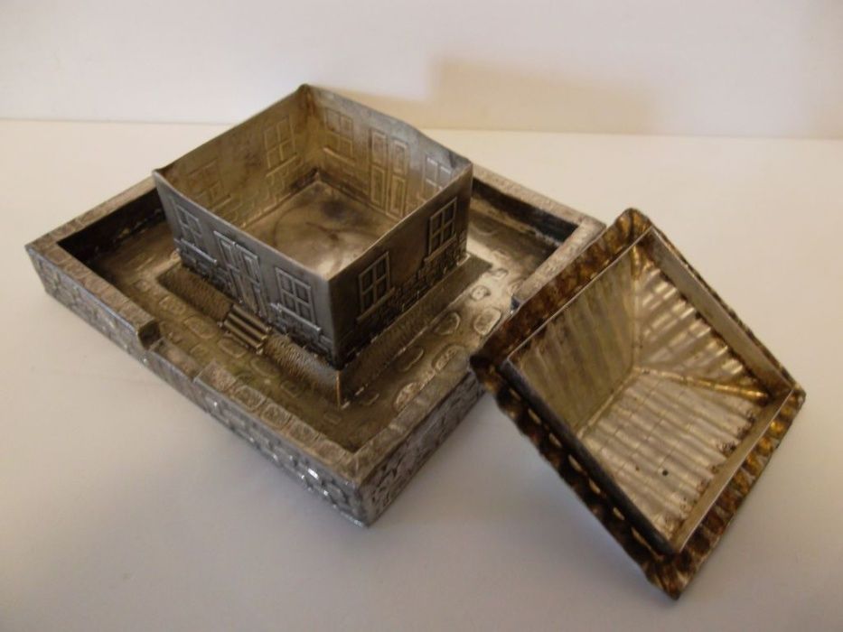 vintage cinzeiro em chapa prateada "CONFIDENTE"