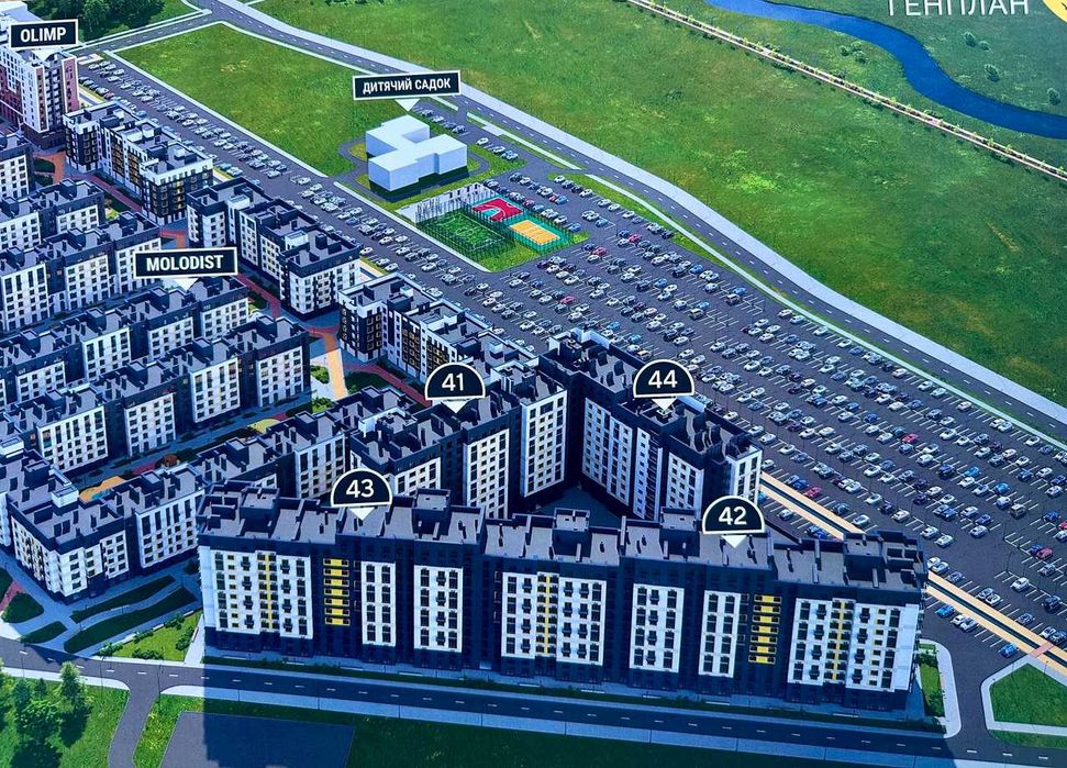 1-к квартира вид на набережну 37,97 м2 , сертифікат, забудовник без %