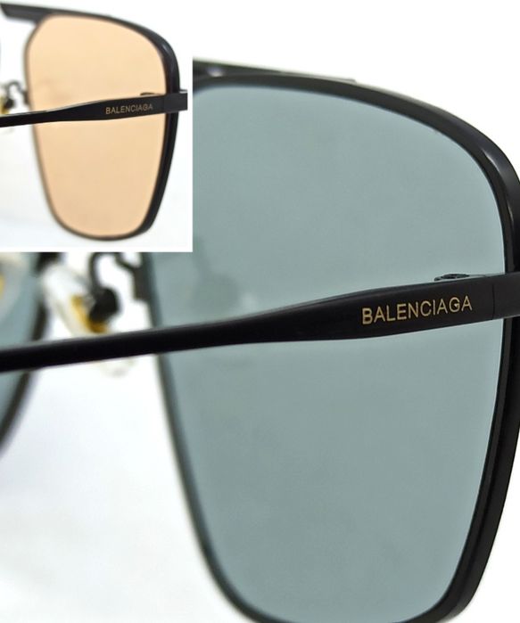 Balenciaga модные очки унисекс линзы серые и бежевые в черном металле