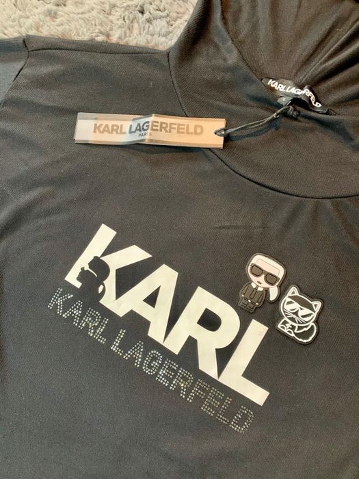 Bluzka z kapturem  Karl Lagerfeld. M i L , Czarna, nowa