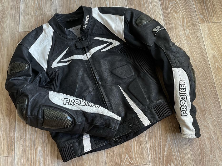 PROBIKER PRX-4. Топова шкіряна мотокуртка з карбоном! 52 розмір
