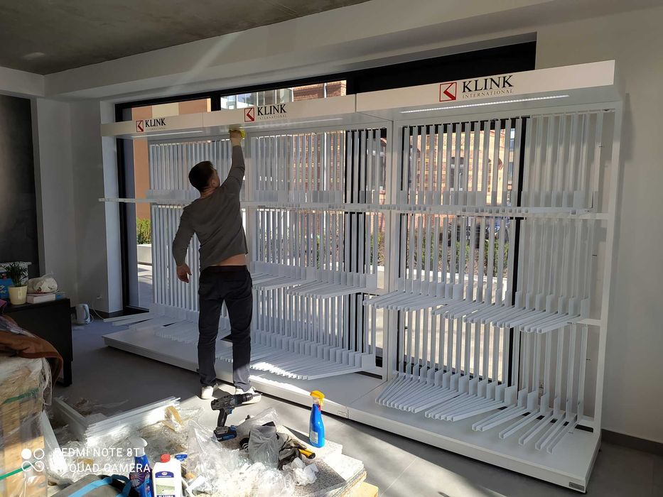 ekspozytory na płytki kamień winyl tapety, płyty węglowe Okazja !