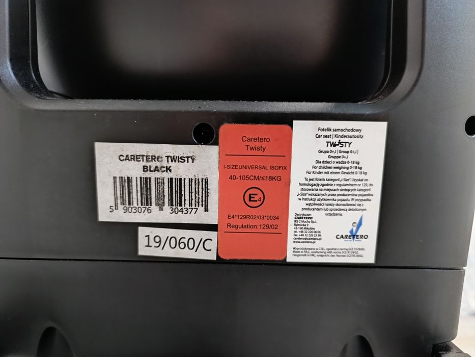 Fotelik samochodowy Twisty I-size ISO fix.