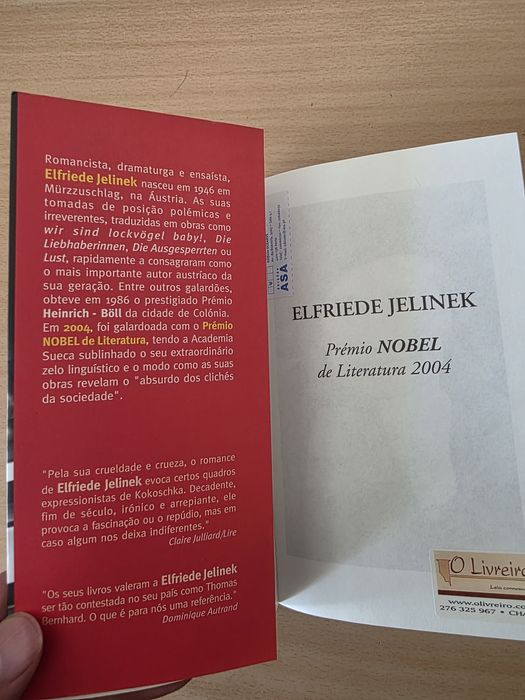 Livro "A Pianista" de Alfriede Jelinek