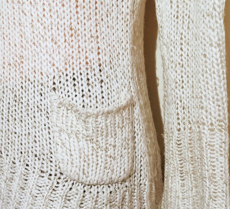 Biały Sweter Tally Weijl złota nitka 40 (L)