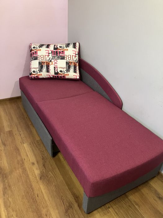 Łóżko wersalka różowo szare