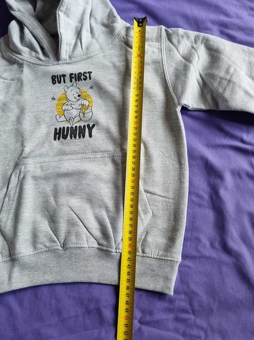 Bluza z kapturem 110 szara Kubuś Puchatek ocieplana