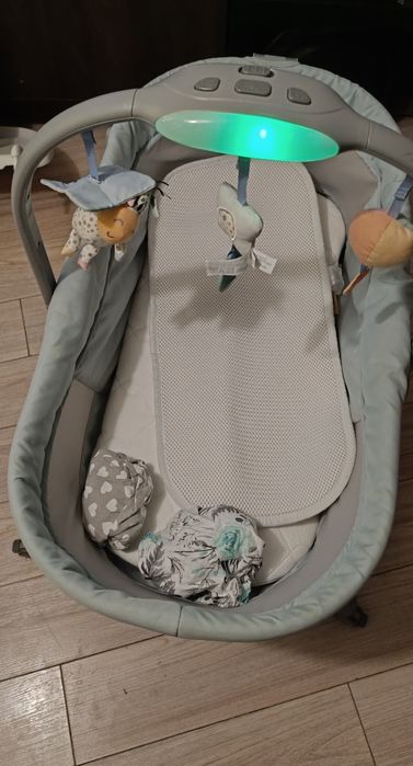 Chicco Łóżeczko Baby Hug AIR 4w1 Antique Sky + dodatki