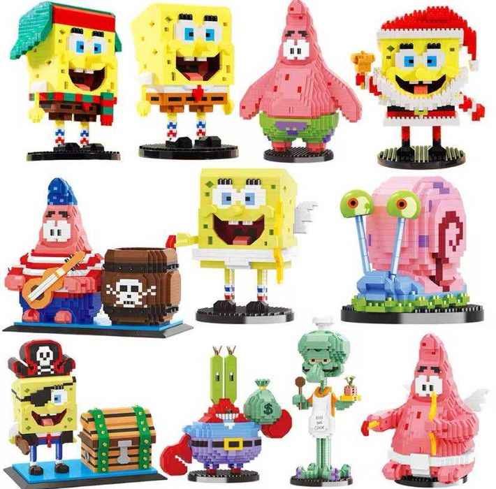 Klocki wzór LEGO PAN KRAB Spongebob Kanciastoporty Skalmar Hit Prezent