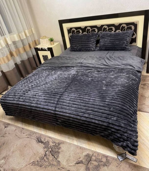 Акція 3 дні! Плюшевое теплое постельное белье Шарпей велюрова постіль