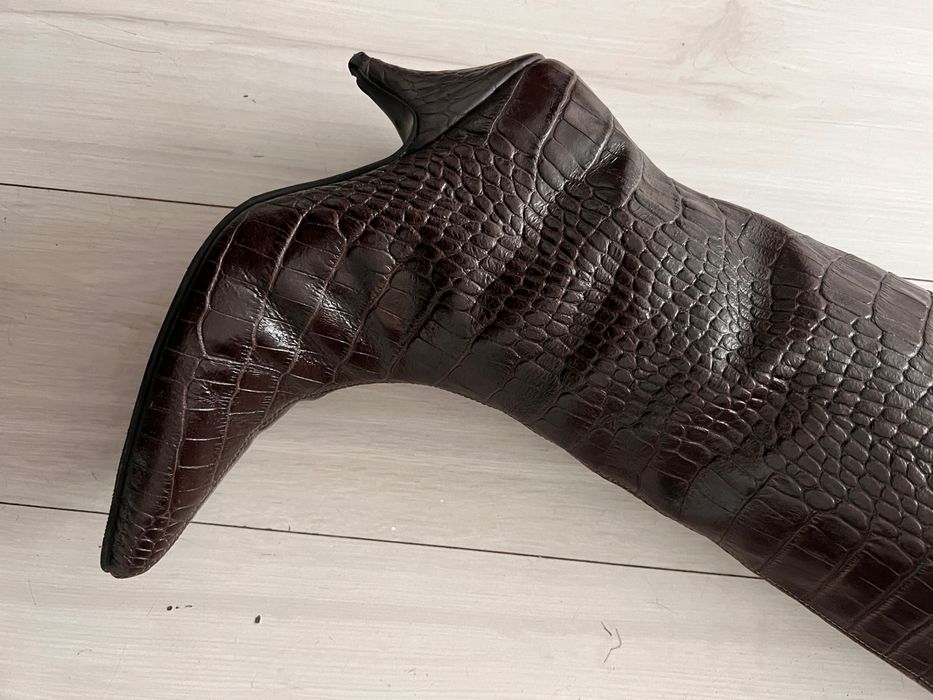 Шкіряні чоботи-труби Willo,  коричневі, розмір 35