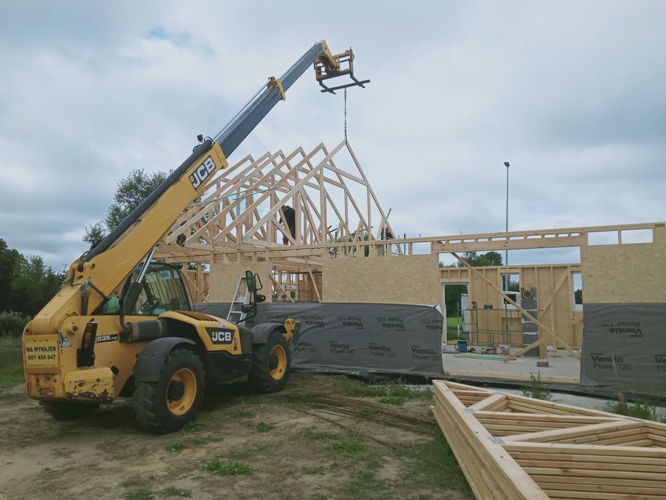 Usługa  ładowarką teleskopową koparką minikoparką wiertnica wynajem