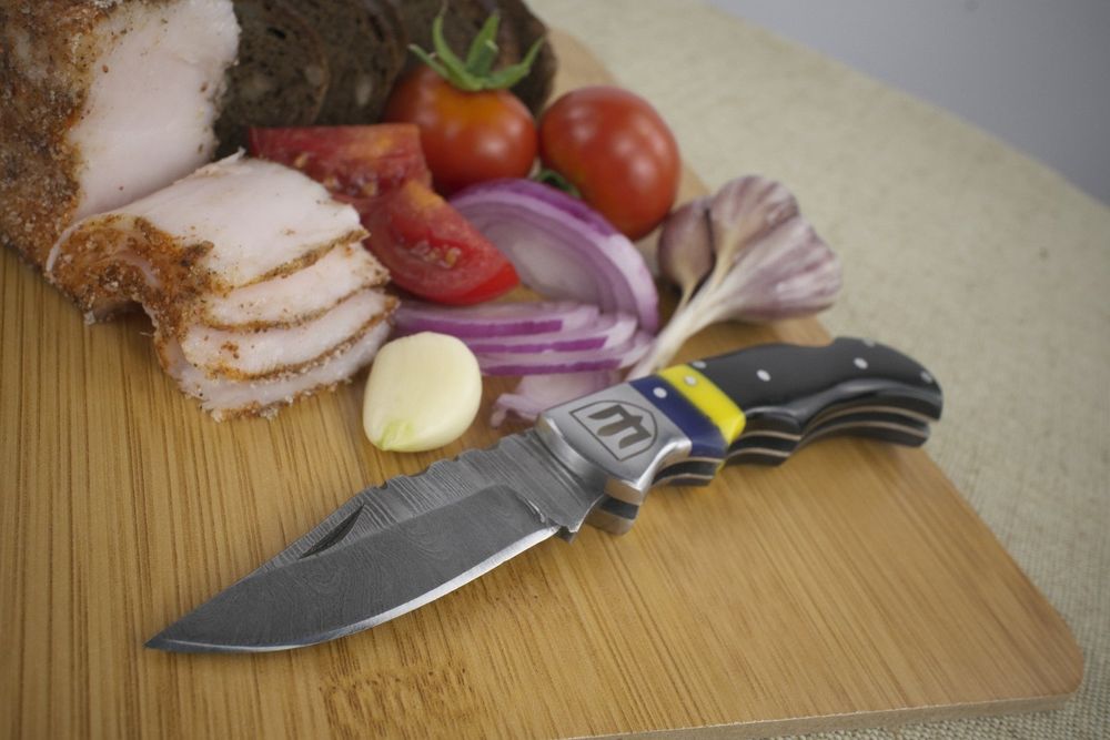 Ніж ЗСУ ручної роботи з дамаської сталі