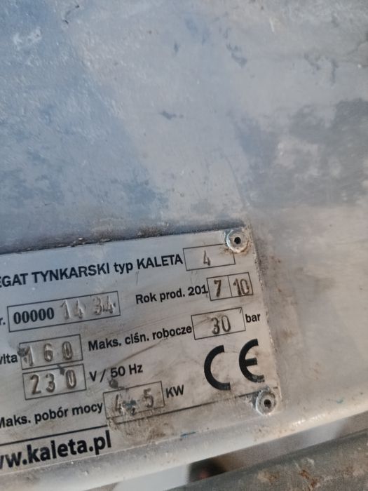 Agregat tynkarski KALETA 4 230v 2017r