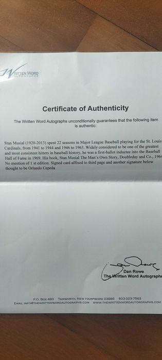 Stan Musial "The Man's" Own Story