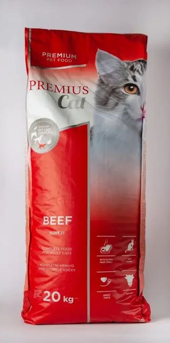 Котячий корм 20кг для набору ваги корм для котів зі смаком яловичини